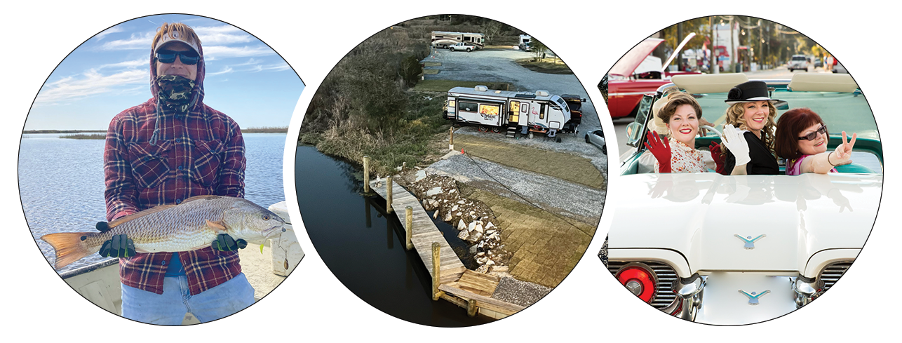 Legends of the Bayou is in a tourist town of Bay St Louis Mississippi. Tons of fun things to do like Cruisin' the Coast - Best Cruisin' the Coast RV Park, best Biloxi RV Park, Gulfport RV Park