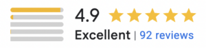 4.9 Stars on google reviews